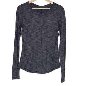 LULULEMON‎  5 MILE LONG SLEEVE HEATHERED GRAY SHIRT  SIZE 6 THUMB HOLES